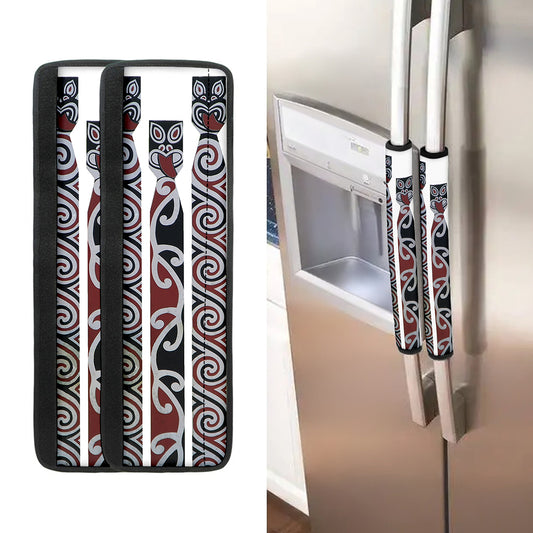 Maori Fence Print Refrigerator Handle Covers