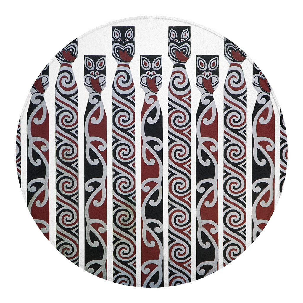 Maori Fence Print Round Blanket