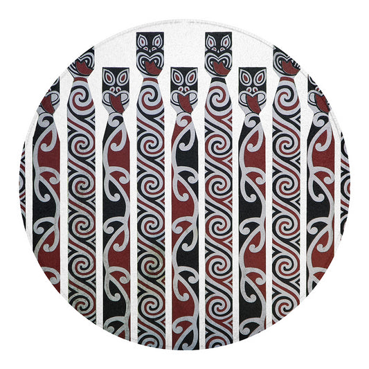 Maori Fence Print Round Blanket