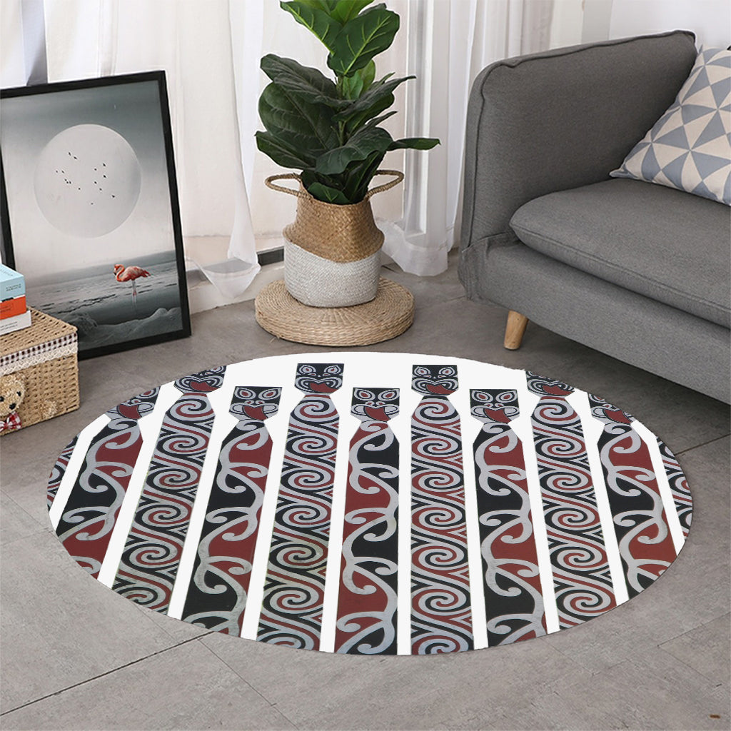 Maori Fence Print Round Rug