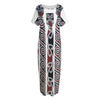 Maori Fence Print Short Sleeve Long Nightdress