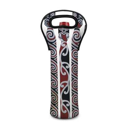 Maori Fence Print Single Neoprene Wine Tote