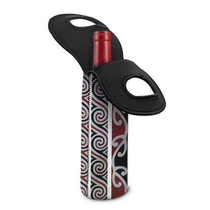 Maori Fence Print Single Neoprene Wine Tote