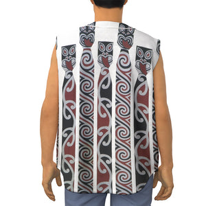 Maori Fence Print Sleeveless Baseball Jersey