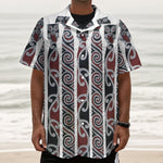 Maori Fence Print Textured Short Sleeve Shirt