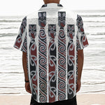 Maori Fence Print Textured Short Sleeve Shirt