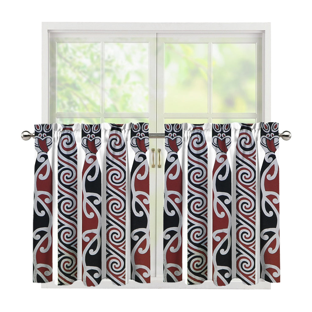 Maori Fence Print Tier Curtains