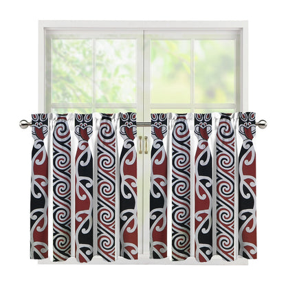 Maori Fence Print Tier Curtains