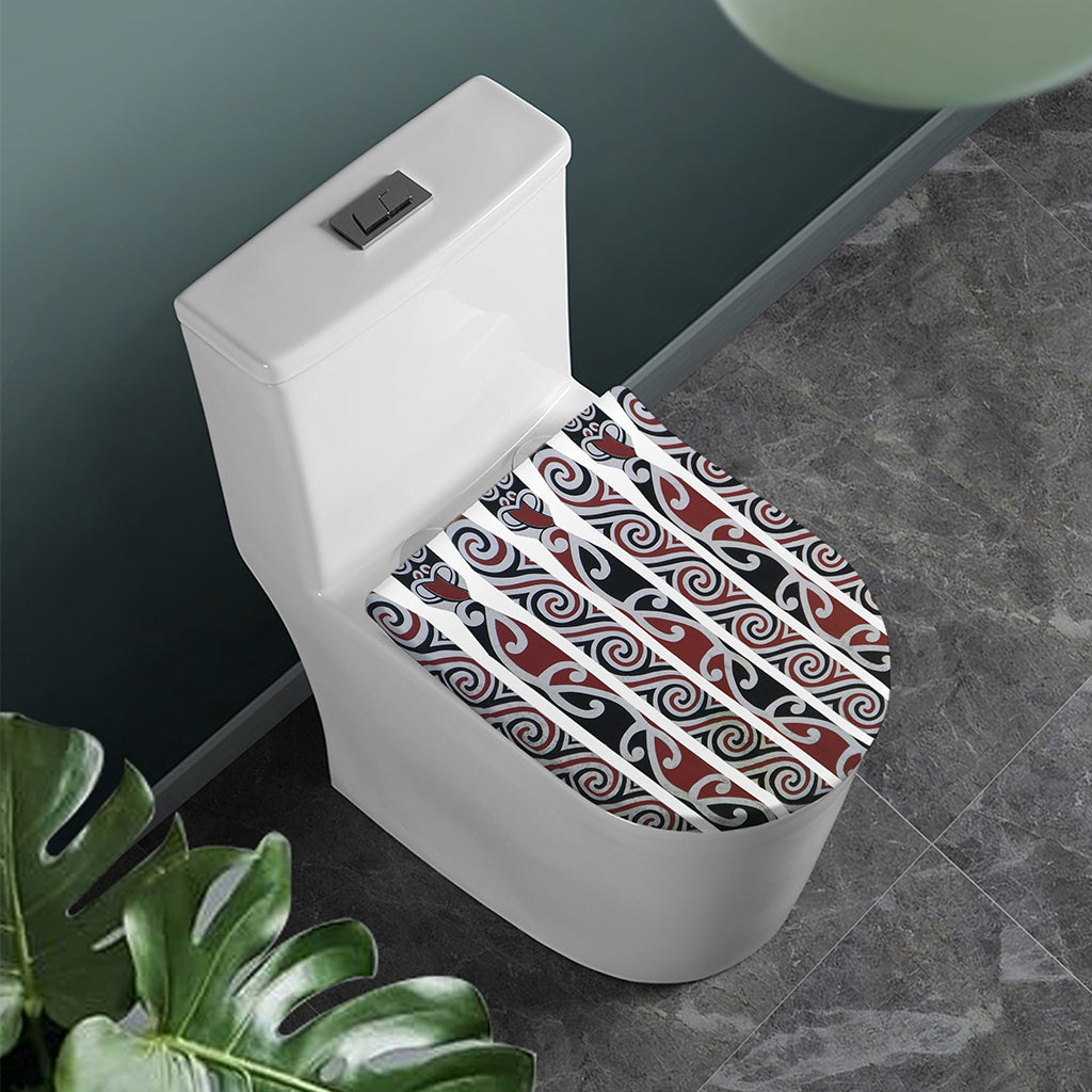 Maori Fence Print Toilet Lid Cover