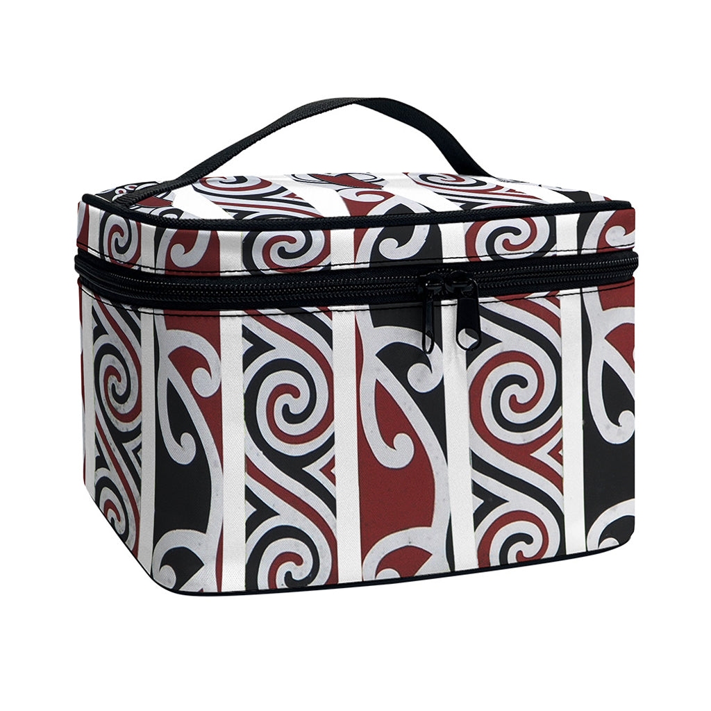 Maori Fence Print Travel Makeup Bag