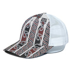 Maori Fence Print White Mesh Trucker Cap