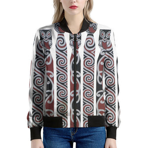 Maori Fence Print Women's Bomber Jacket