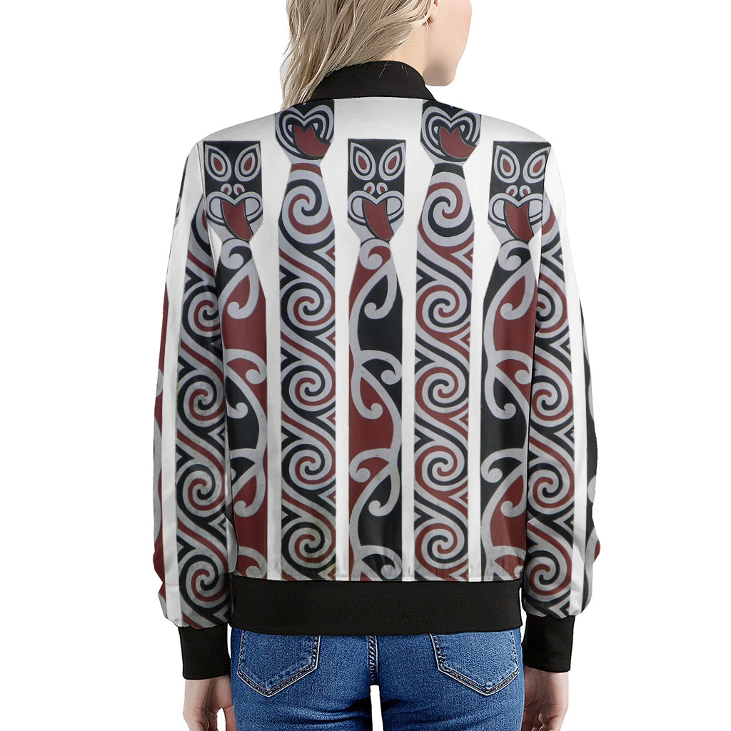 Maori Fence Print Women's Bomber Jacket