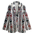 Maori Fence Print Women's Cotton Blazer