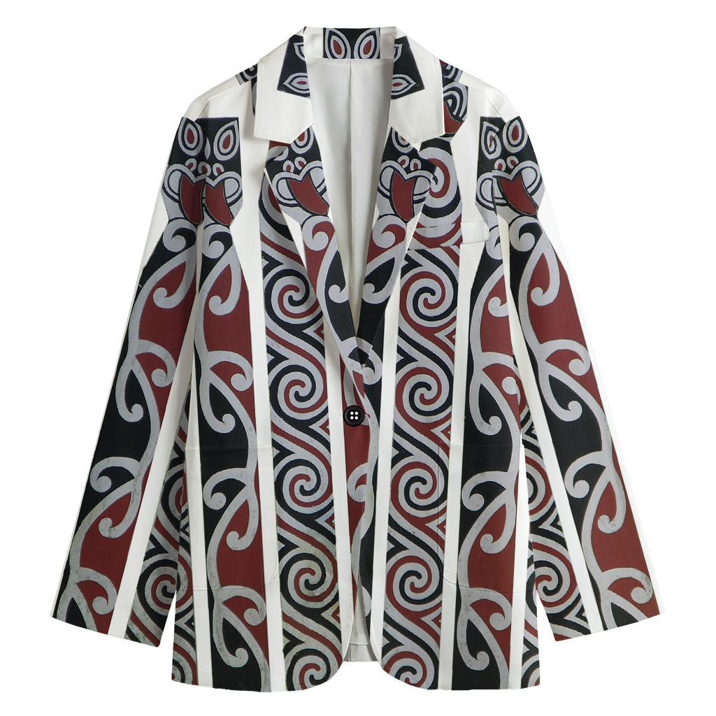 Maori Fence Print Women's Cotton Blazer