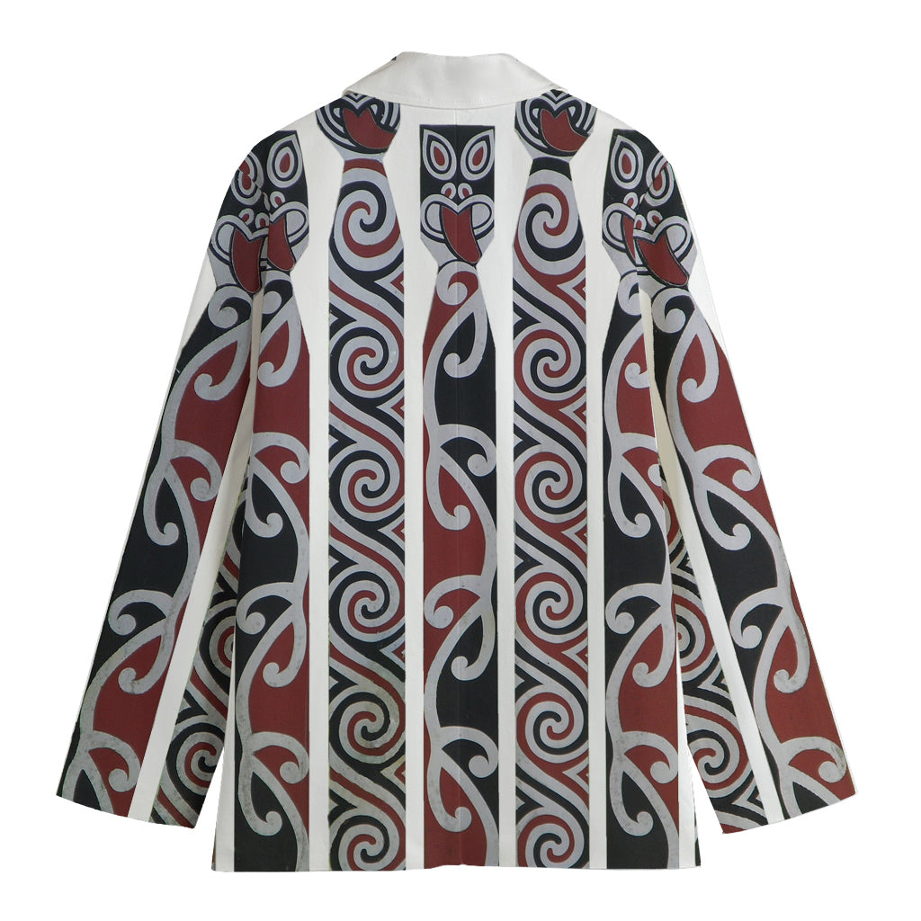 Maori Fence Print Women's Cotton Blazer