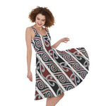Maori Fence Print Women's Sleeveless Dress