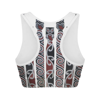 Maori Fence Print Women's Sports Bra