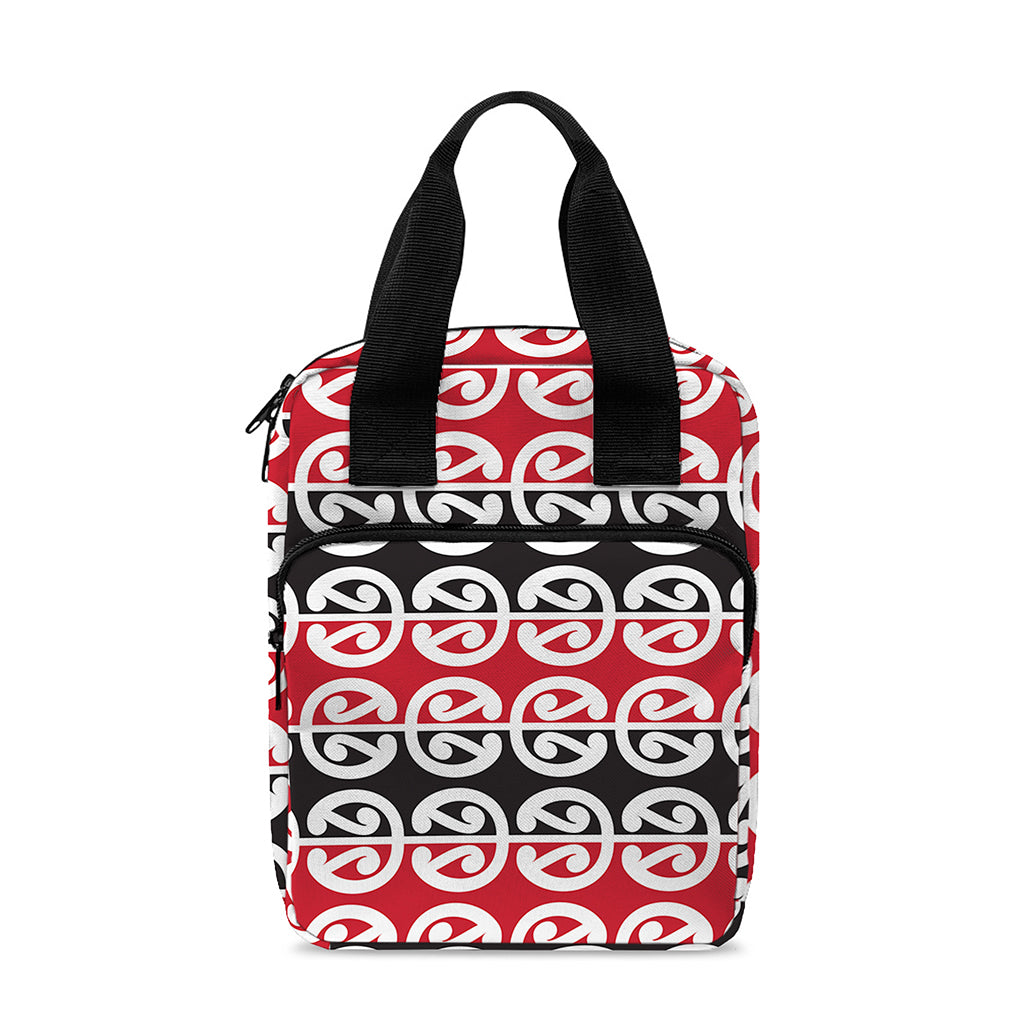 Maori Kowhaiwhai Pattern Print Bible Tote Bag