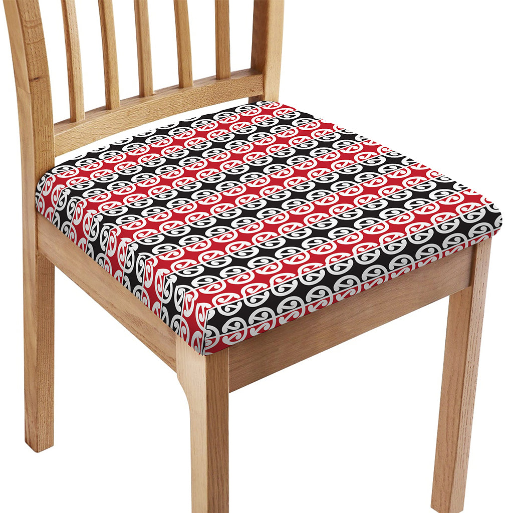 Maori Kowhaiwhai Pattern Print Chair Cushion Cover