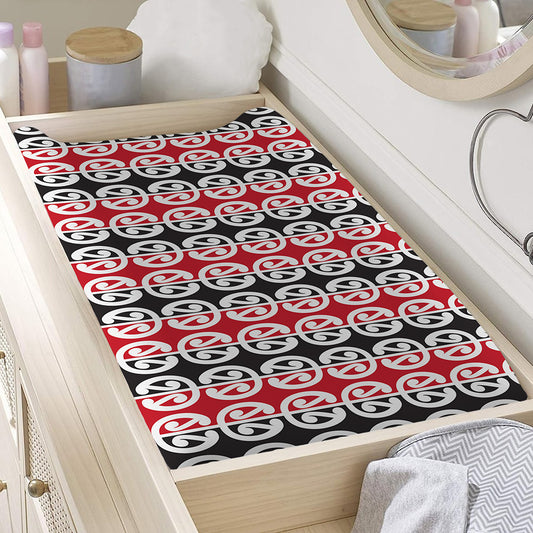Maori Kowhaiwhai Pattern Print Changing Pad Cover