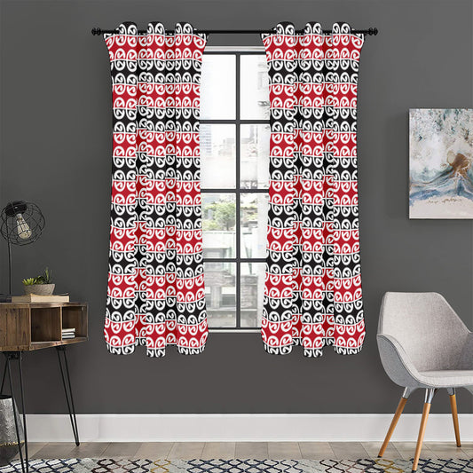 Maori Kowhaiwhai Pattern Print Curtain