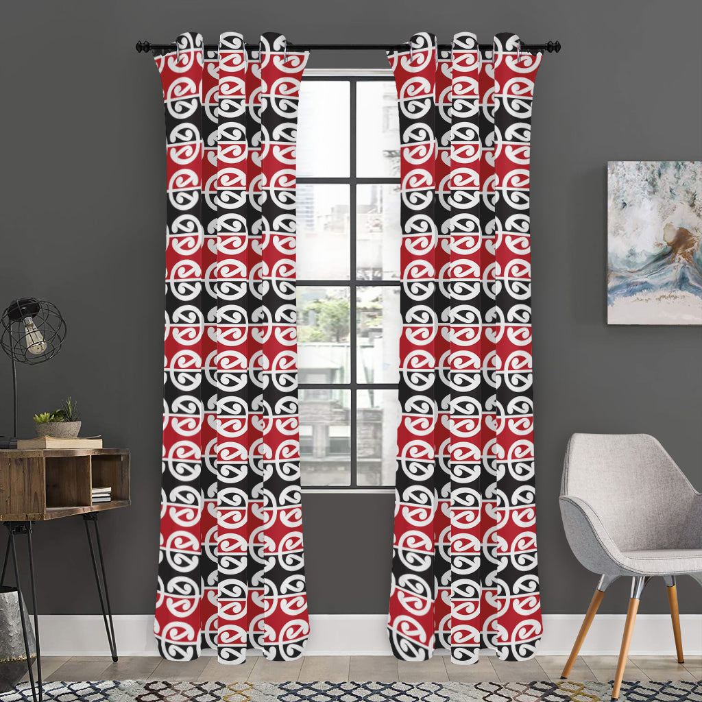 Maori Kowhaiwhai Pattern Print Curtain