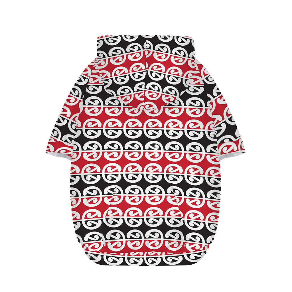 Maori Kowhaiwhai Pattern Print Dog Zip Up Hoodie