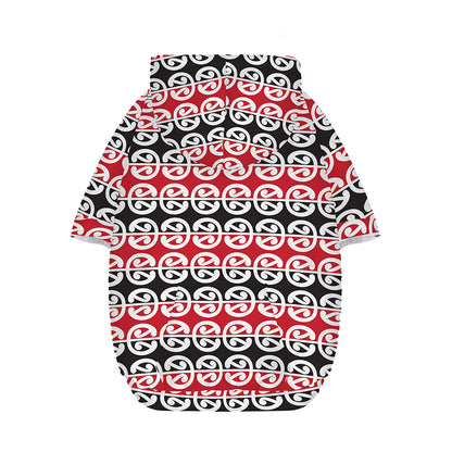 Maori Kowhaiwhai Pattern Print Dog Zip Up Hoodie