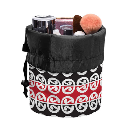 Maori Kowhaiwhai Pattern Print Drawstring Makeup Bag
