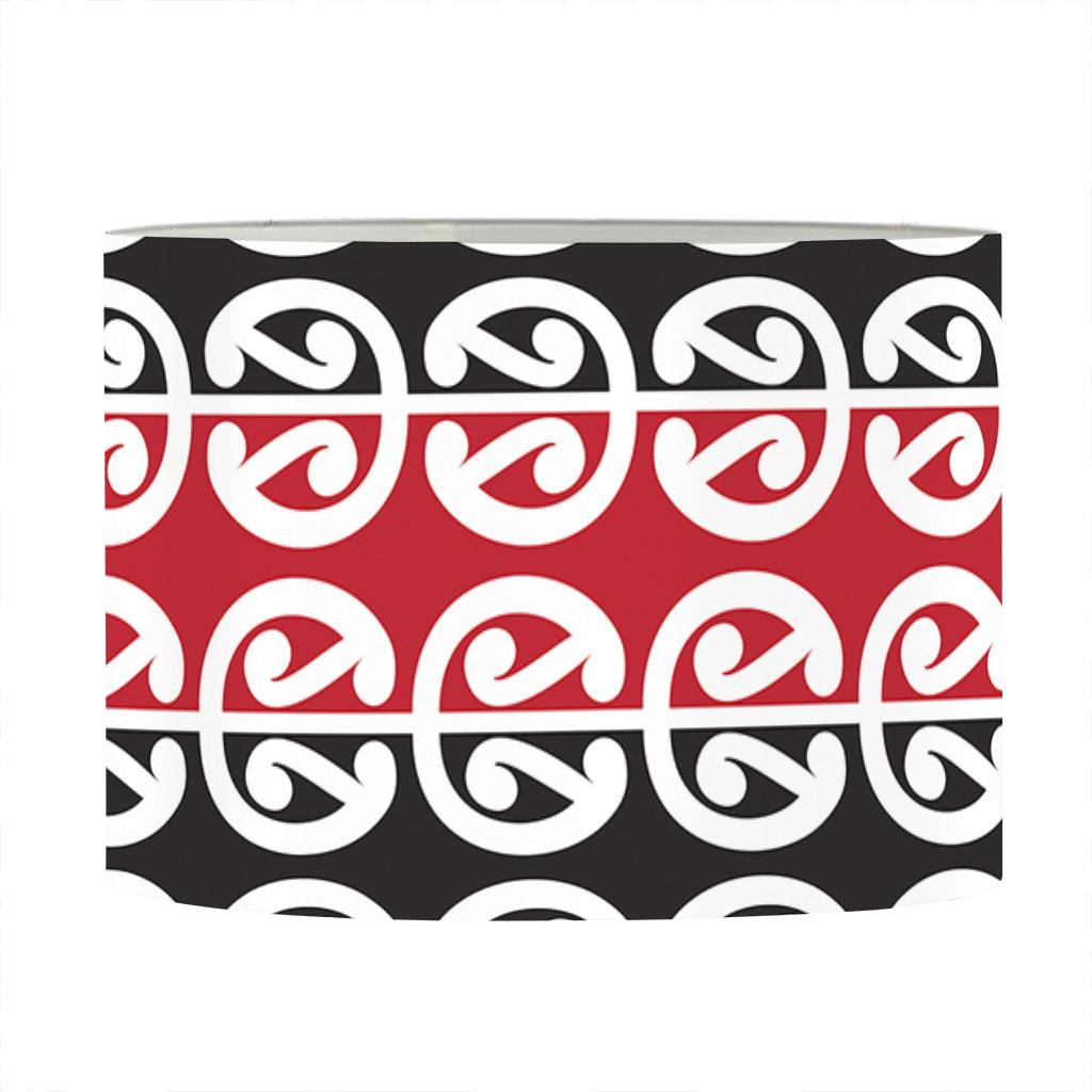 Maori Kowhaiwhai Pattern Print Drum Lamp Shade