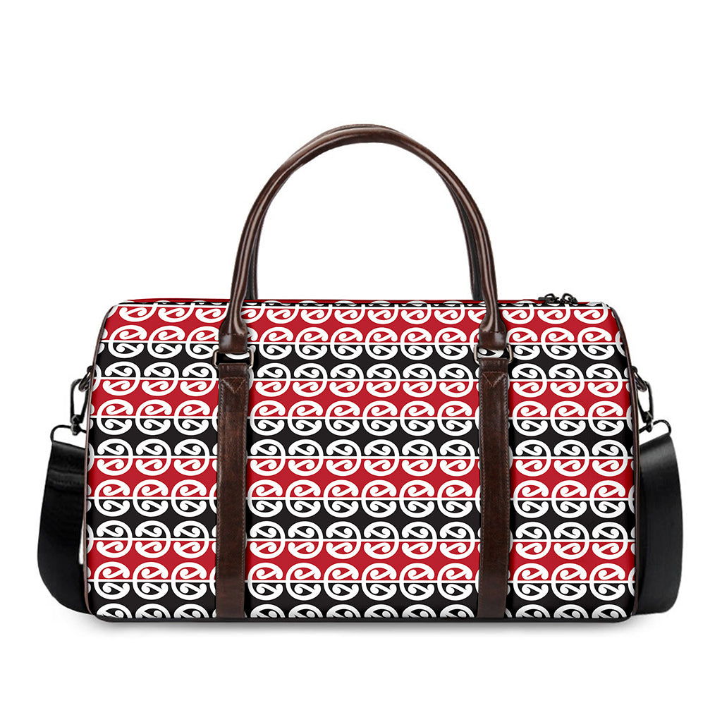Maori Kowhaiwhai Pattern Print Duffle Bag
