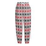 Maori Kowhaiwhai Pattern Print Fleece Lined Knit Pants