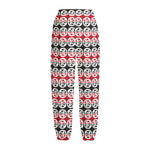 Maori Kowhaiwhai Pattern Print Fleece Lined Knit Pants