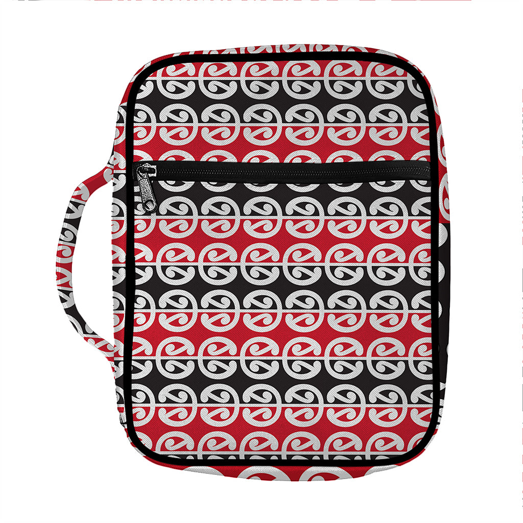 Maori Kowhaiwhai Pattern Print Front Pocket Bible Bag