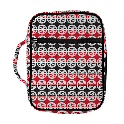 Maori Kowhaiwhai Pattern Print Front Pocket Bible Bag