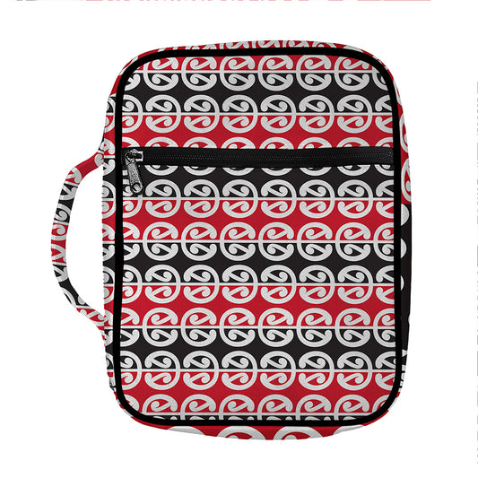 Maori Kowhaiwhai Pattern Print Front Pocket Bible Bag