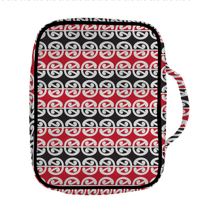 Maori Kowhaiwhai Pattern Print Front Pocket Bible Bag