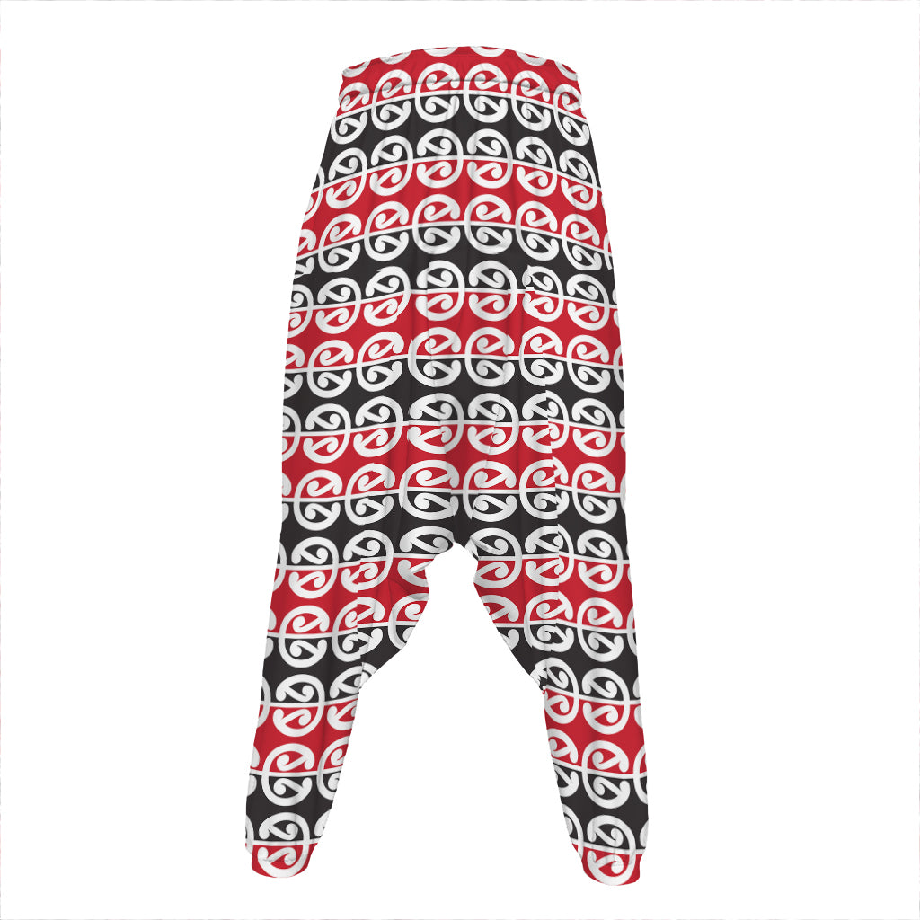 Maori Kowhaiwhai Pattern Print Hammer Pants