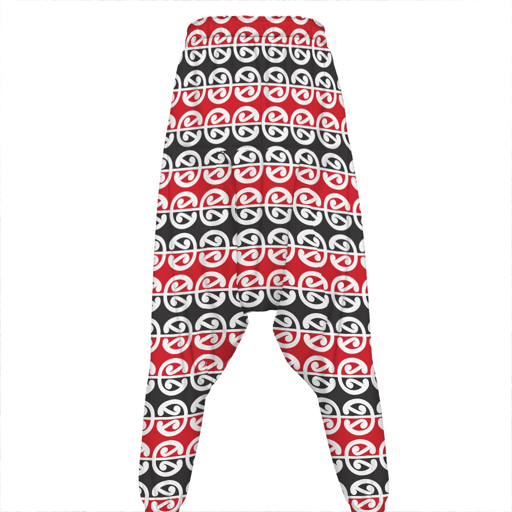 Maori Kowhaiwhai Pattern Print Hammer Pants