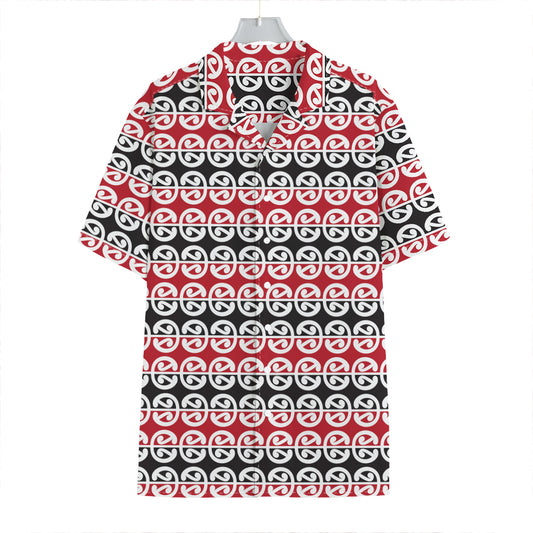Maori Kowhaiwhai Pattern Print Hawaiian Shirt