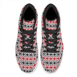 Maori Kowhaiwhai Pattern Print High Top Leather Sneakers