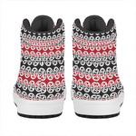 Maori Kowhaiwhai Pattern Print High Top Leather Sneakers