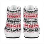 Maori Kowhaiwhai Pattern Print High Top Leather Sneakers