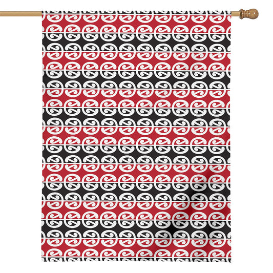 Maori Kowhaiwhai Pattern Print House Flag