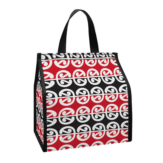 Maori Kowhaiwhai Pattern Print Insulated Lunch Tote