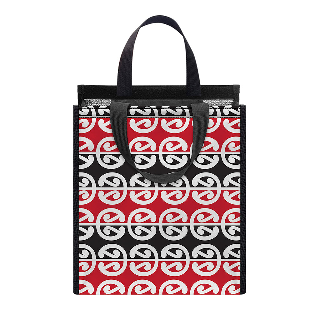 Maori Kowhaiwhai Pattern Print Insulated Lunch Tote