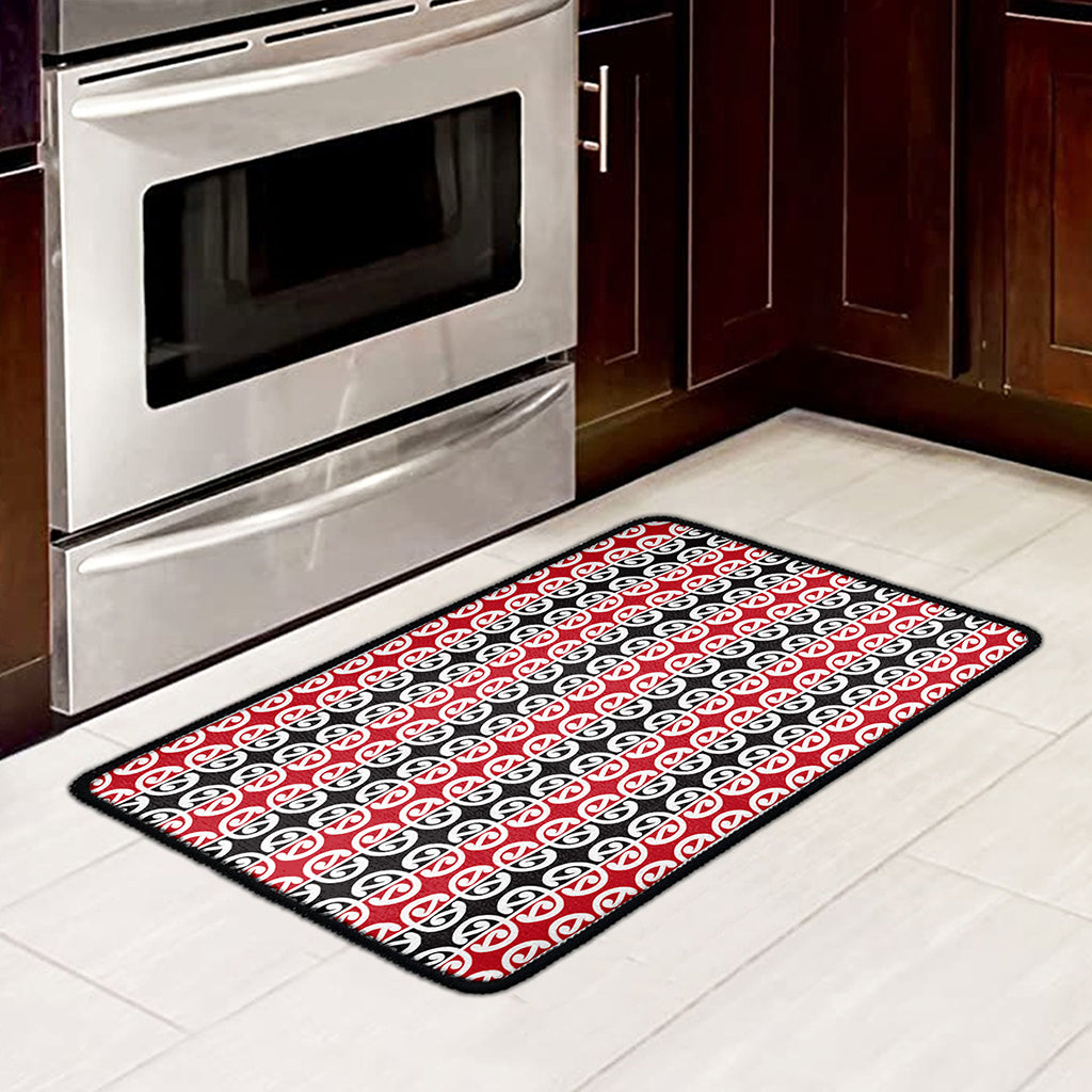 Maori Kowhaiwhai Pattern Print Kitchen Mat