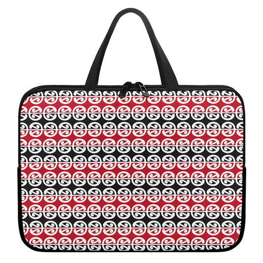 Maori Kowhaiwhai Pattern Print Laptop Sleeve With Handle