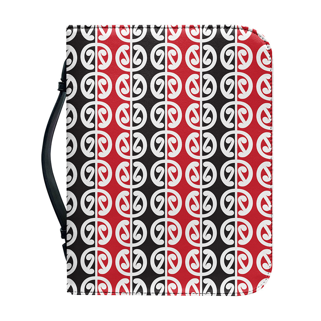Maori Kowhaiwhai Pattern Print Leather Bible Cover